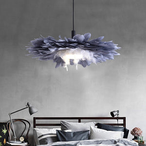 Lampe suspendue en plumes d'oie