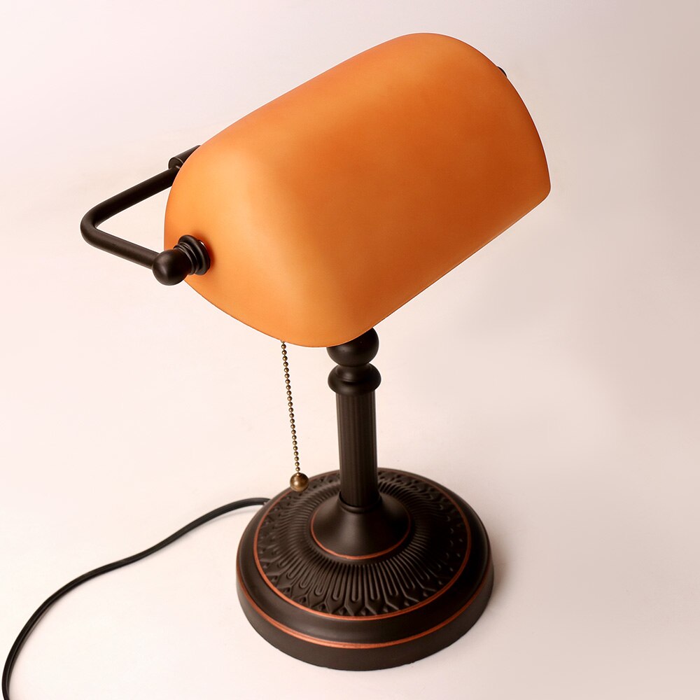 Petite lampe de bureau vintage orange
