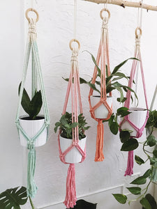 Suspension plantes macramé couleur